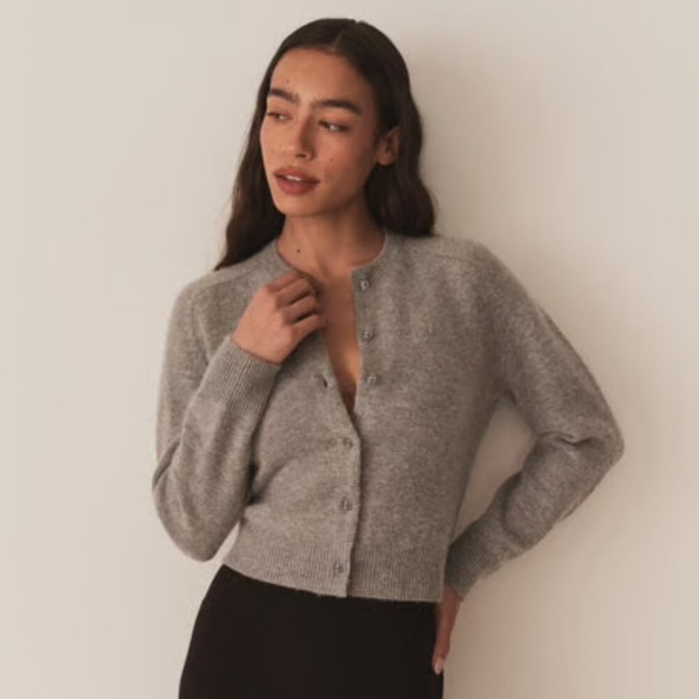 DÔEN Vivelle Cardigan in Pemberley Grey - Size Large